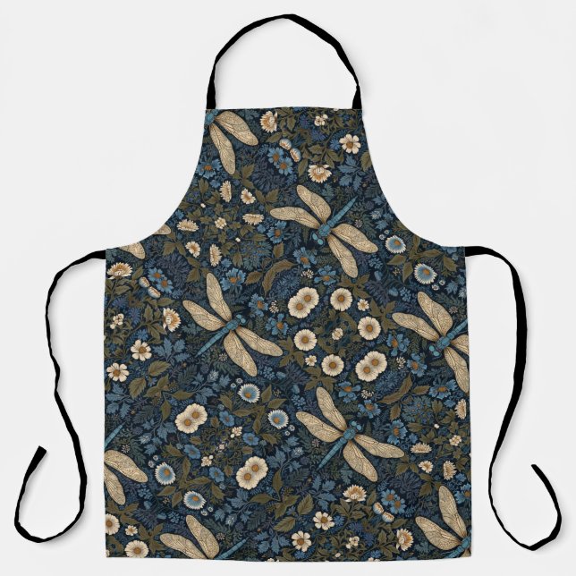 Vintage blue Dragonfly Apron (Front)