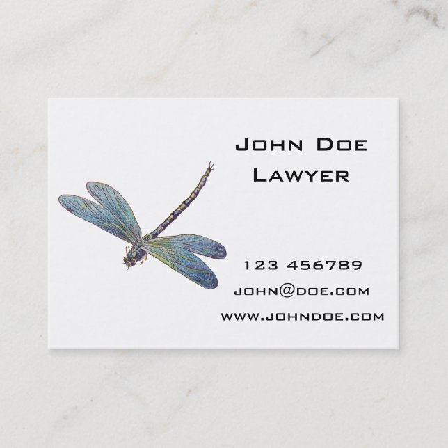 Vintage Blue Dragonfly Business Card (Front)