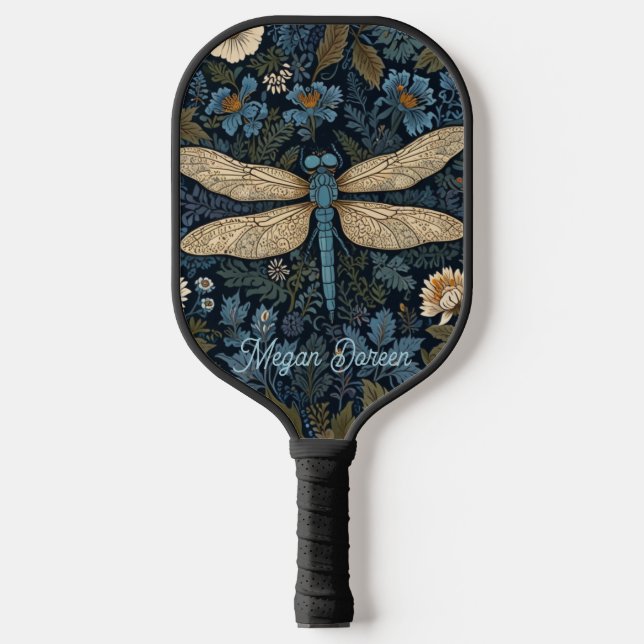 Vintage blue Dragonfly Pickleball Paddle (Front)