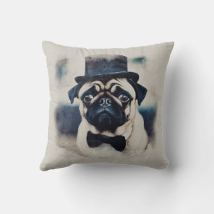 Vintage BLue et Red Tuxedo Carlins Coussin Portrai