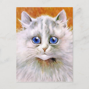 Vintage Blue Eyed Cat Postcard