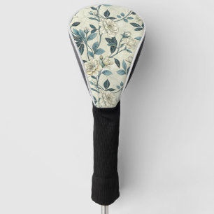 Vintage Blue Floral Botanical Pattern (6) Golf Head Cover