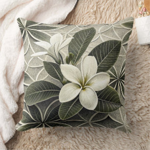Vintage Blue Floral Botanical Pattern (8) Throw Pillow