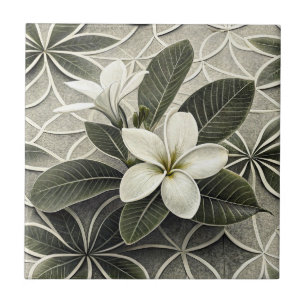 Vintage Blue Floral Botanical Pattern (8) Tile