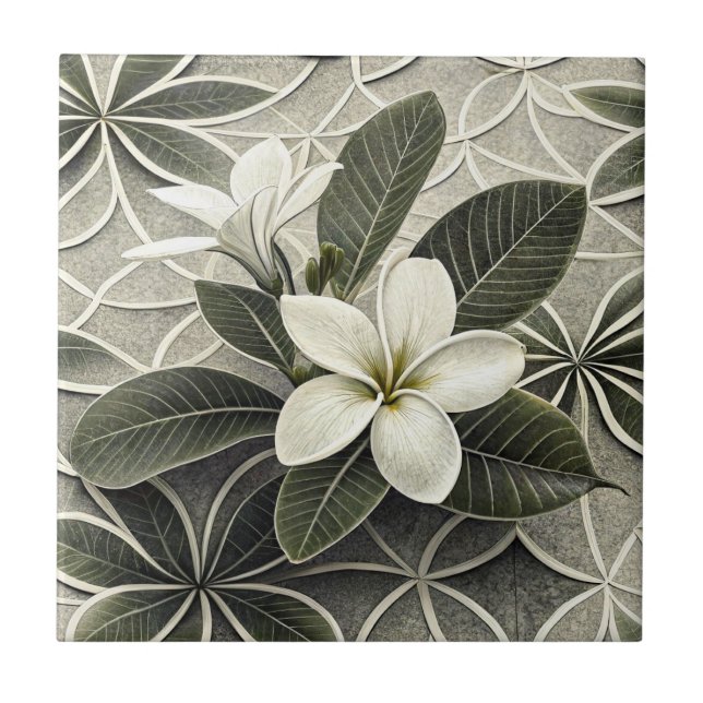 Vintage Blue Floral Botanical Pattern (8) Tile (Front)
