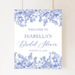 Vintage Blue Floral Bridal Shower Welcome Sign<br><div class="desc">Something Blue Before I do Bridal Shower,  Vintage Blue Floral Bridal Shower Welcome Sign</div>