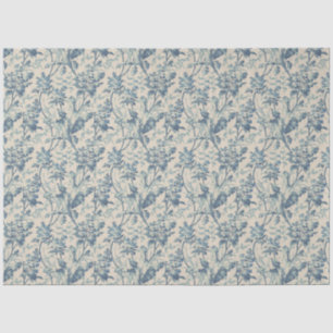 Vintage Blue Floral Chinoiserie Decoupage  Tissue Paper
