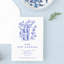 Vintage Blue Floral House Moving