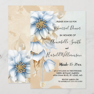 Vintage Blue floral Invitation