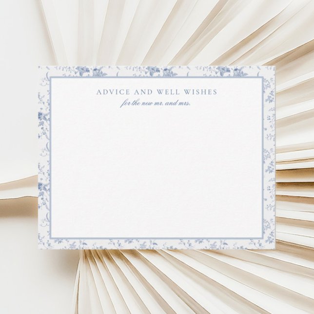 Vintage Blue Floral Personalized Advice Cards (Creator Uploaded)