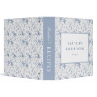 Vintage Blue Floral Personalized Recipe