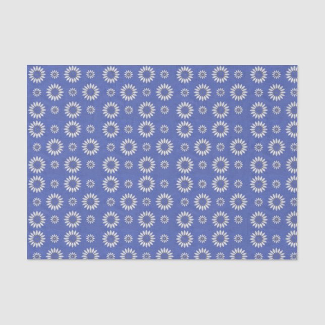 Vintage Blue Floral  Tissue Paper (Front)