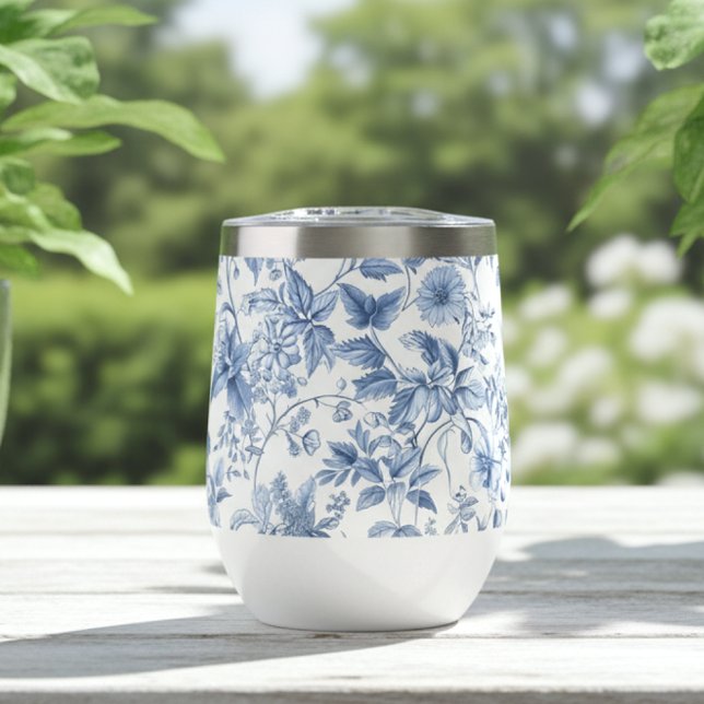 Vintage Blue Floral Toile Elegant (Créateur téléchargé)