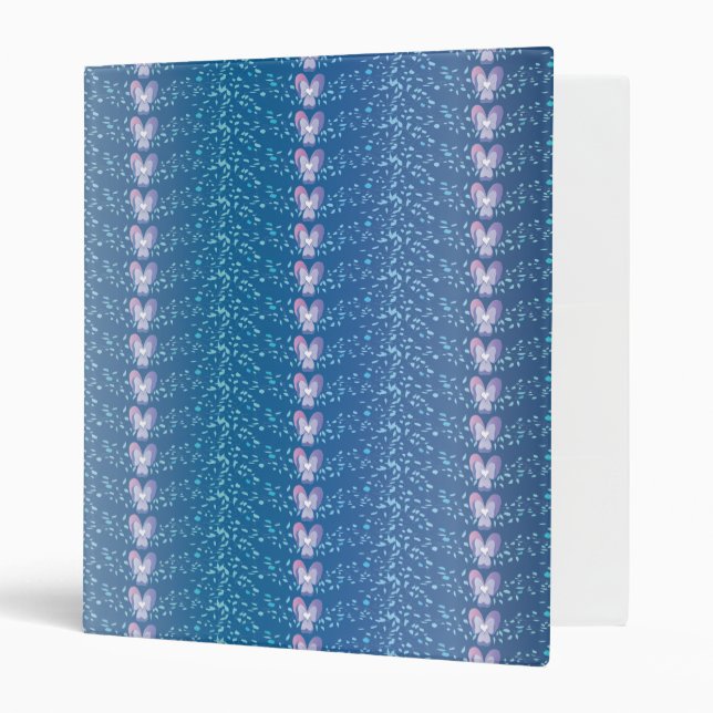 Vintage Blue Floral Violets wallpaper pattern Binder (Front/Inside)