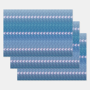 Vintage Blue Floral Violets wallpaper pattern Wrapping Paper Sheet