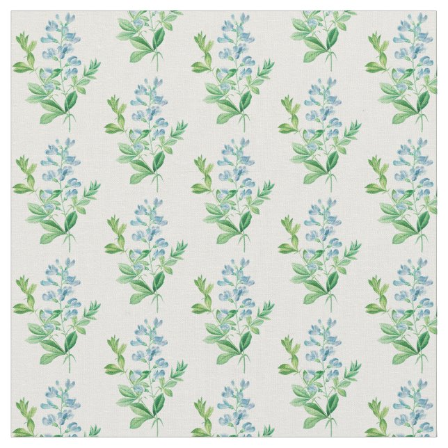 Vintage Blue Flower Pattern Fabric (Close Up)