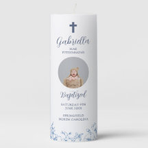 Vintage Blue Flowers Baptism Photo
