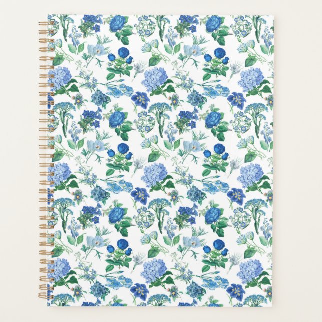 Vintage Blue Flowers Notebook (Devant)