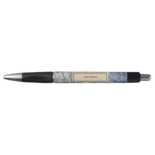 Vintage Blue Flowers Toile de Jouy    your name Pen