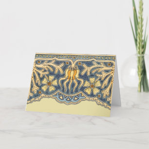 Vintage Blue Folded Greeting Card