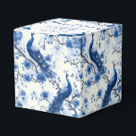 Vintage Blue French Chinoiserie Watercolor Peacock Favor Box<br><div class="desc">This vintage-inspired blue French chinoiserie favour box features a detailed watercolor peacock, perfect for weddings and special events. The elegant design allows space for the couple's names, wedding date, and a personal message, making it a stylish addition to your wedding favour collection. If you need assistance with customizing this item,...</div>