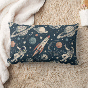 Vintage Blue Galaxy Lumbar Pillow