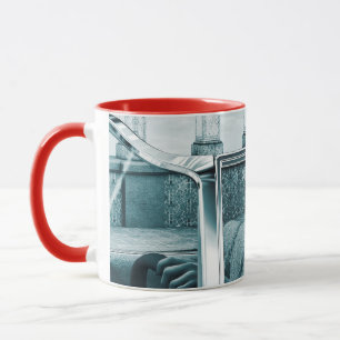 Vintage Blue Glamour Woman Portrait Art Mug