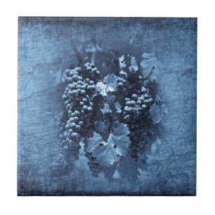 Vintage Blue Grapes Plaster Tile