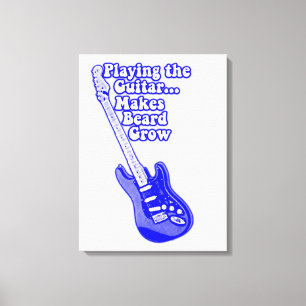 Vintage blue guitar with motivational words canvas print