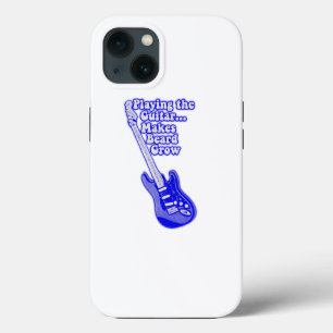 Vintage blue guitar with motivational words iPhone 13 case