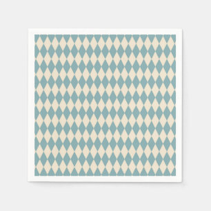 Vintage  Blue Harlequin  Napkin