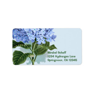 Vintage Blue Hydrangea Label