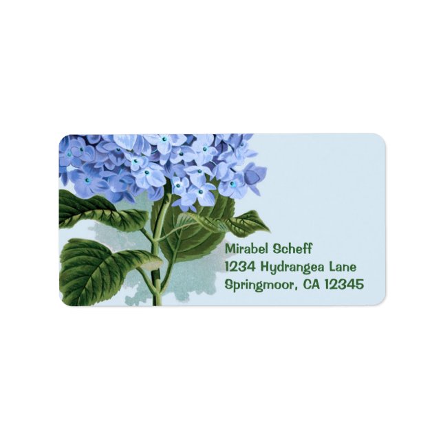 Vintage Blue Hydrangea Label (Front)