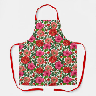 Vintage Blue Iris Botanical Pattern Apron