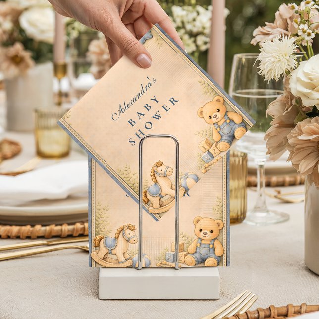 Vintage Blue Jeans Classic Baby Shower Napkin (Creator Uploaded)