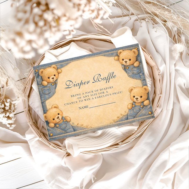 Vintage Blue Jeans Teddy Diapper Raffle Enclosure Card (Creator Uploaded)