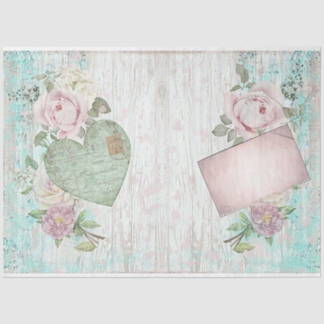 Vintage Blue Junk Series Design 4 Tissue Paper (Front)