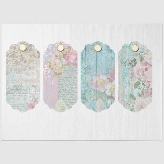 Vintage Blue Junk Series Design 8 Tissue Paper (Front)