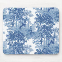 Vintage Blue Landscape Toile w/Urns and Columns 