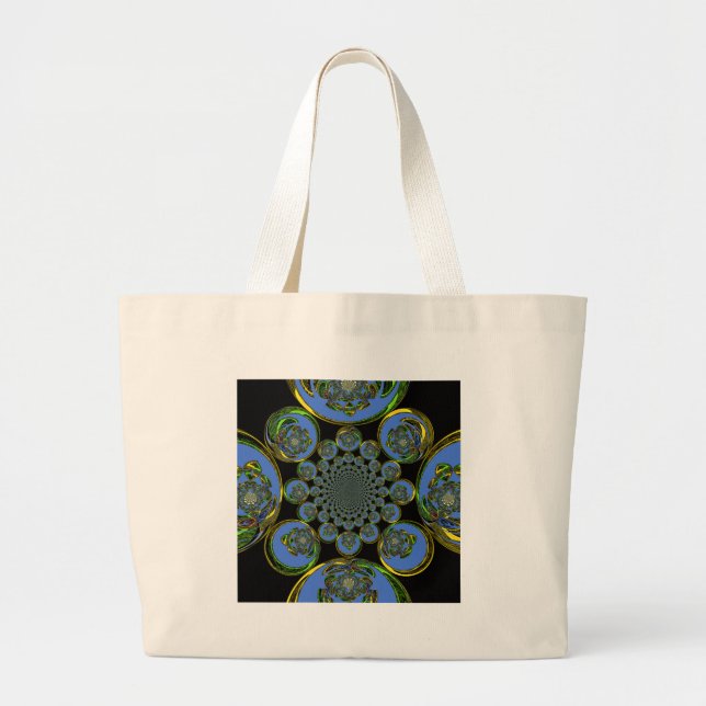 Vintage Blue Large Tote Bag (Front)