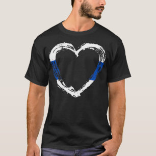 Vintage Blue Line Heart Flag Police Officer Suppor T-Shirt