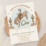 Vintage Blue Little Buckaroo Western 1st Birthday Invitation<br><div class="desc">Vintage Blue Little Buckaroo Western 1st Birthday Invitation Boy's horse or western themed first birthday invitation featuring a desert landscape with cactus, cowboy and horse on a light blue background. This our little buckaroo boy's 1st birthday invitation also features a rope like text heading and is ideal for a western...</div>
