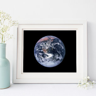 Vintage Blue Marble Earth Photo 10x8 Poster