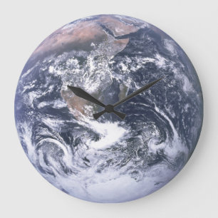 Vintage Blue Marble Full Earth Photo Large Clock