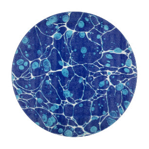 Vintage Blue Marbled White River Art Cutting Board