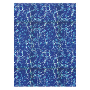 Vintage Blue Marbling White River Tablecloth