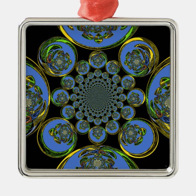 Vintage Blue Metal Ornament (Front)