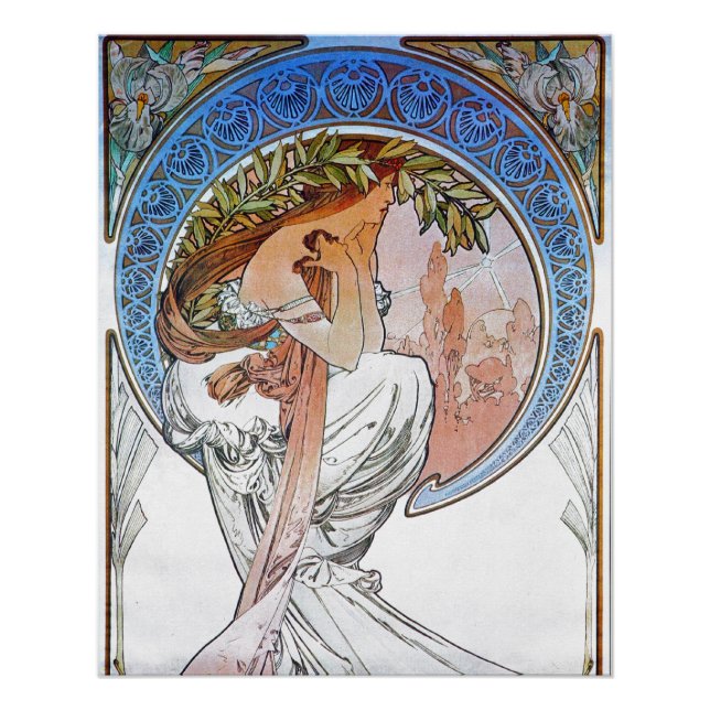 Vintage Blue Moon Goddess Poster (Front)