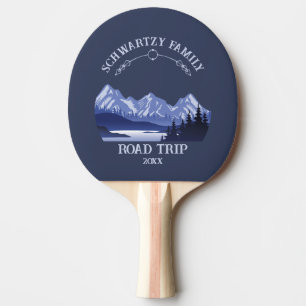 Vintage Blue Mountain Lake Sunset Ping Pong Paddle