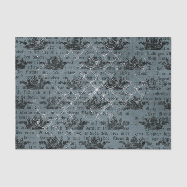 Vintage Blue Nautical Collage Tissue Paper (Front)